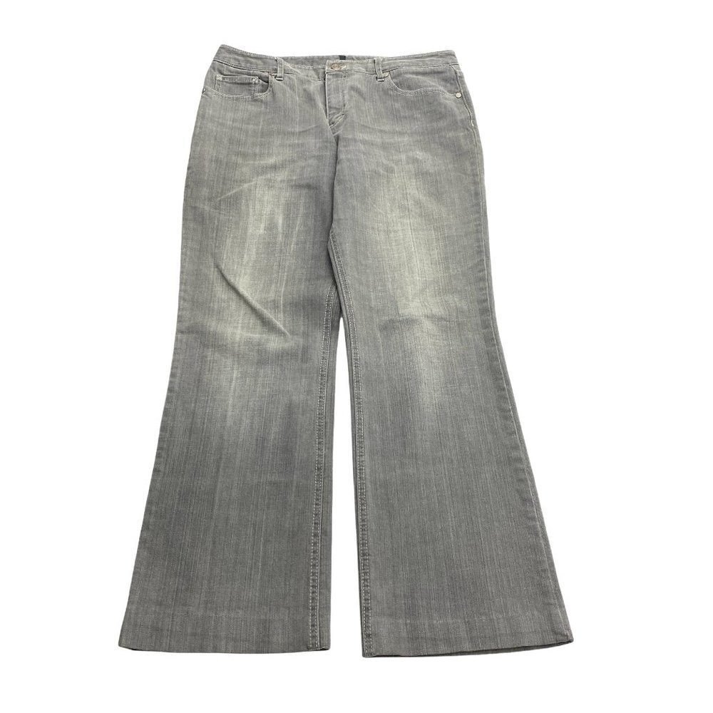 Tahari Straight Leg Women's size 10P Medium wash Gray Denim jeans